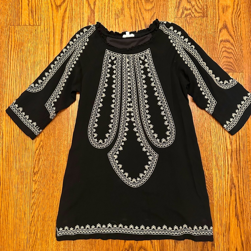 Black and cream embroidered coverup/dress from local boutique